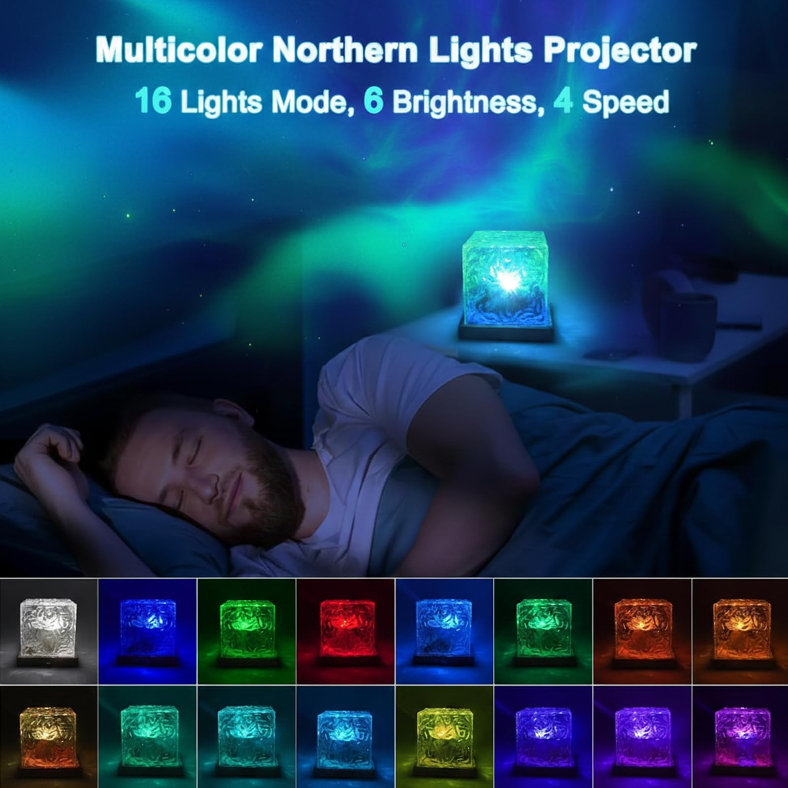 RICHMYC Ocean Wave Projector Remote Control enables easy brightness and color adjustments.