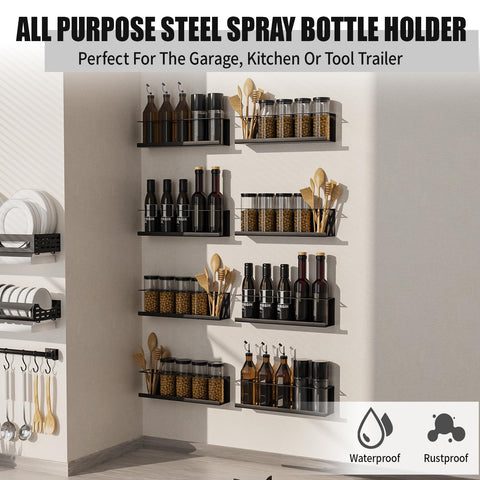 Riciakik heavy-duty can rack supports up to 13 lb per shelf for aerosol organization.