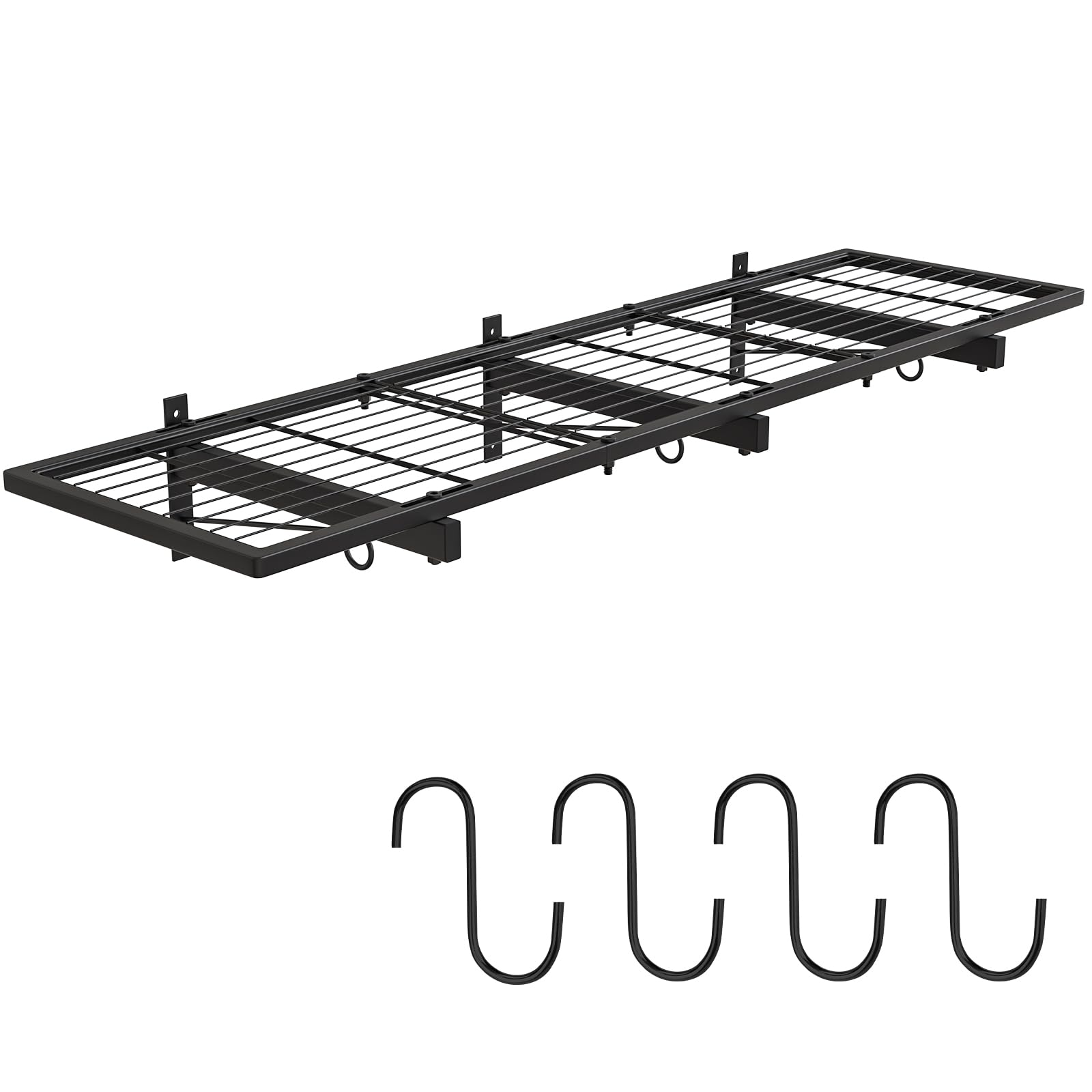 Riciakik garage wall shelf 46x12-5 front view offers sturdy tool storage