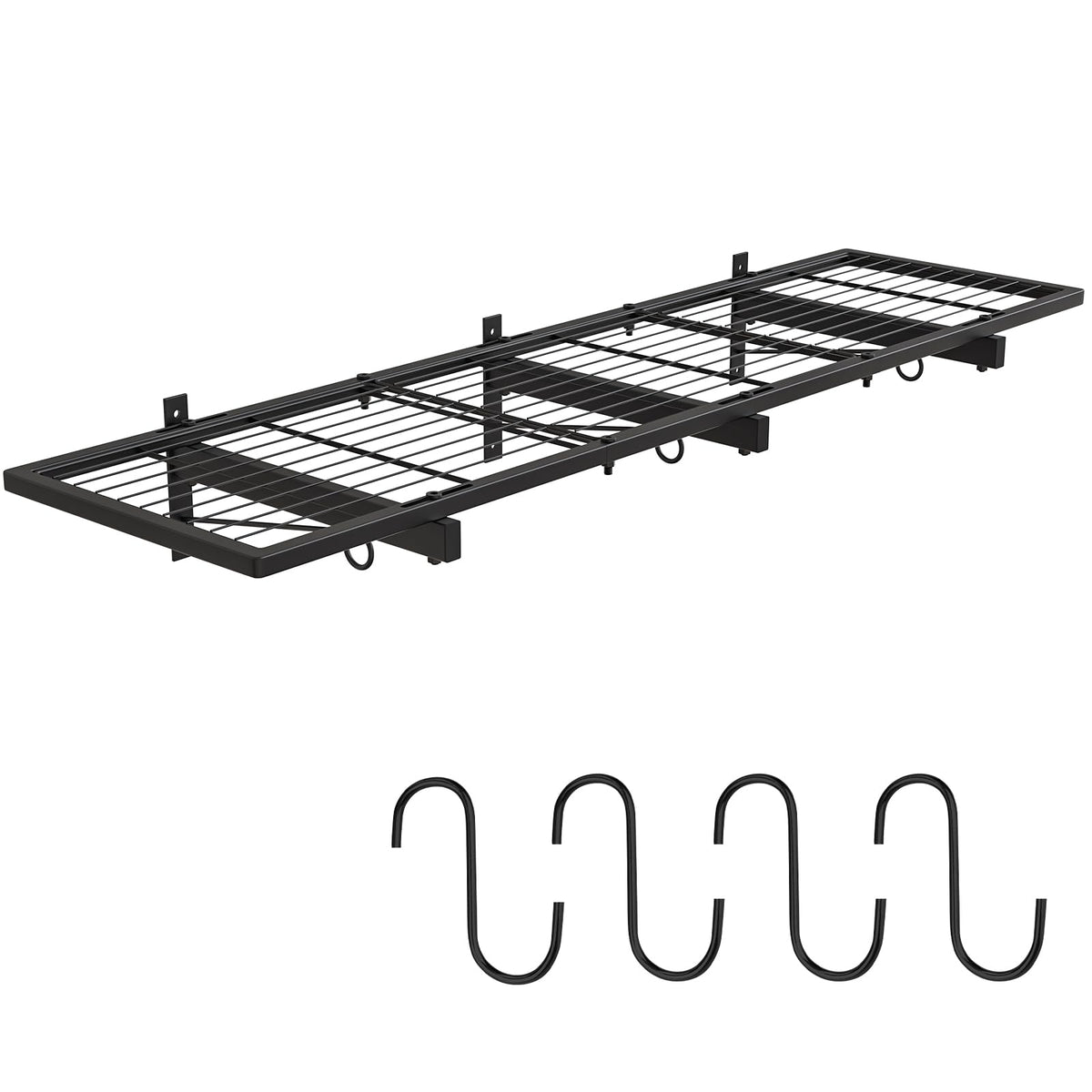 Riciakik garage wall shelf 46x12-5 front view offers sturdy tool storage
