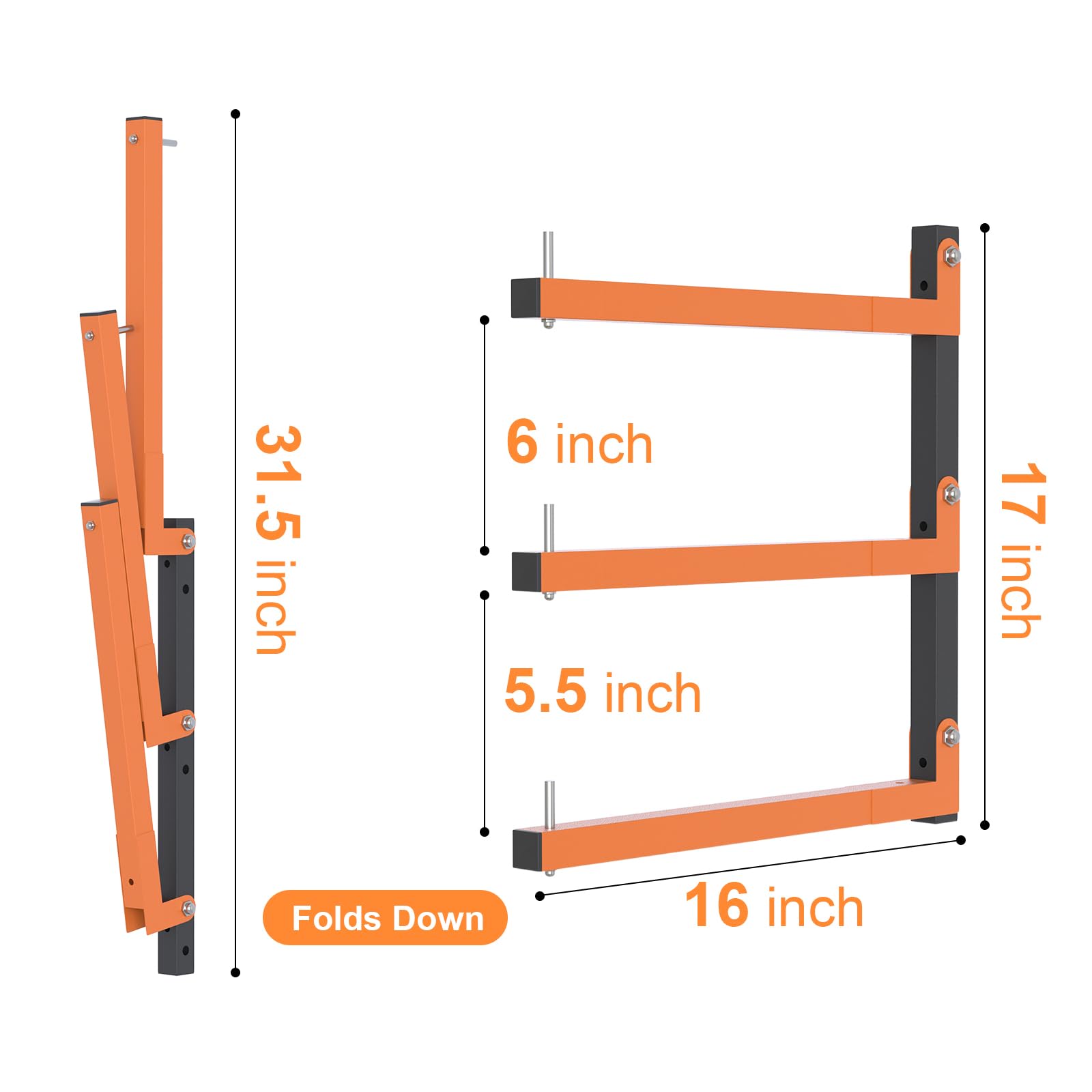 Riciakik lumber rack wall-mount heavy-duty design supports large lumber safely.