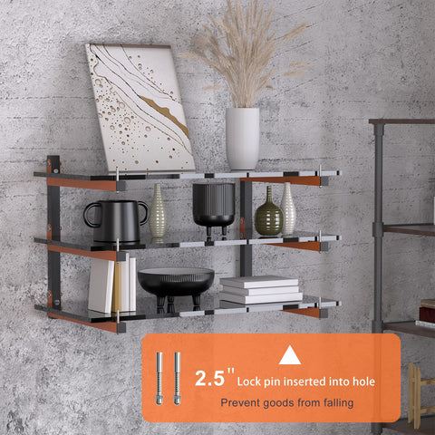 Riciakik orange-arm rack highlights easy visibility and versatile wall storage.