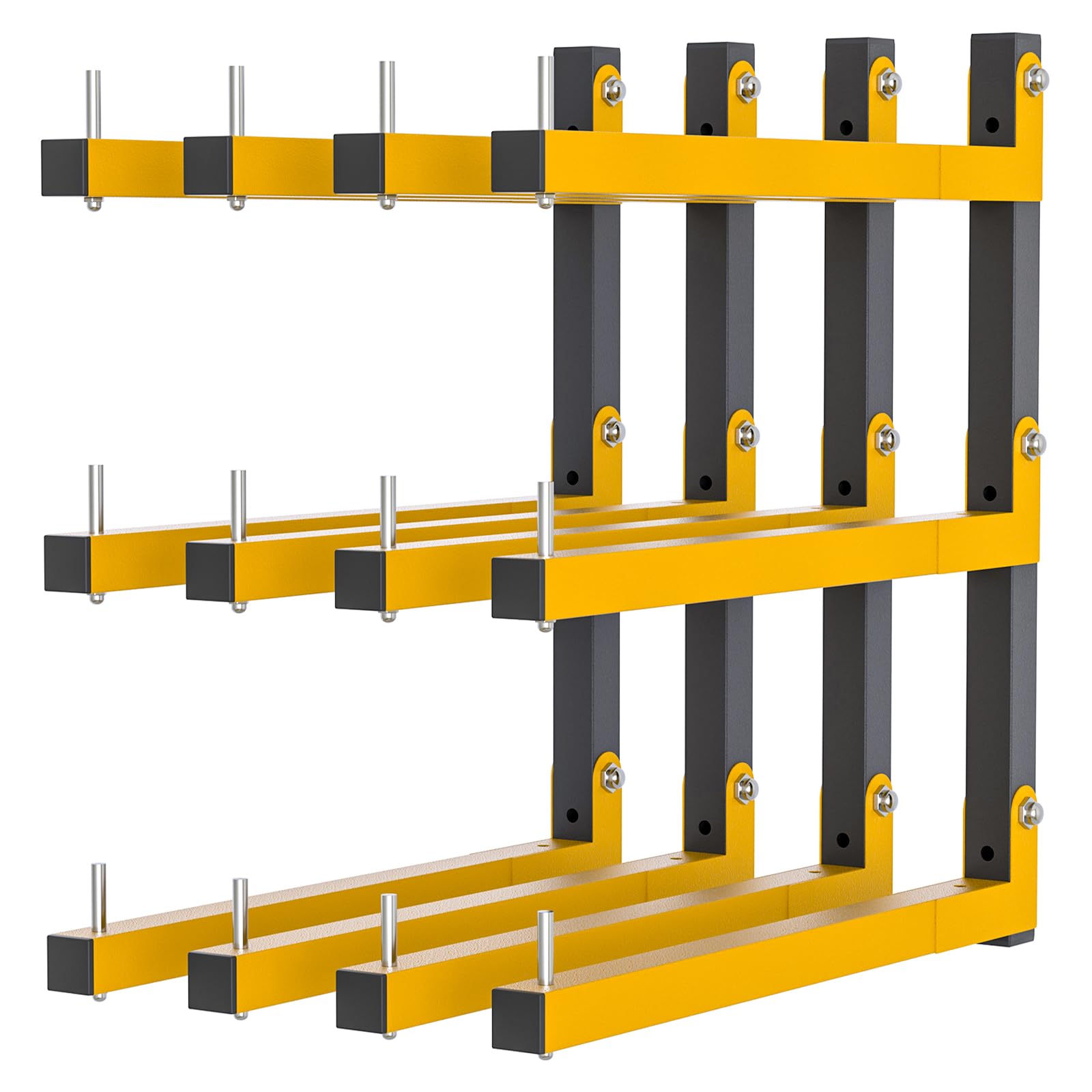 Riciakik lumber storage rack wall-mount 6-level frame for sturdy garage organization