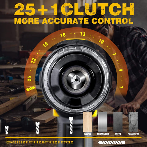 RIDA drill delivers 355 in-lbs torque for tough screw driving tasks.