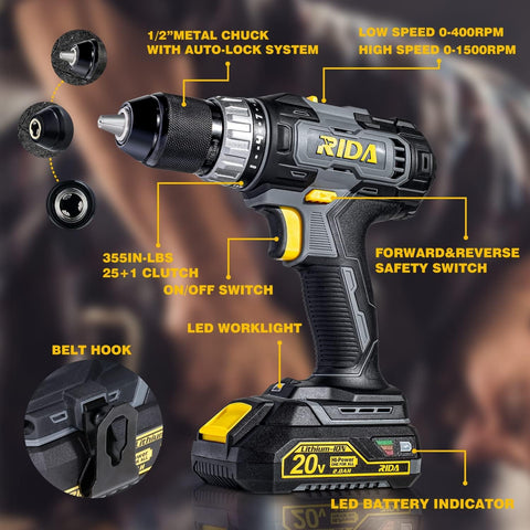 RIDA 1-hour fast charger reduces downtime between projects.