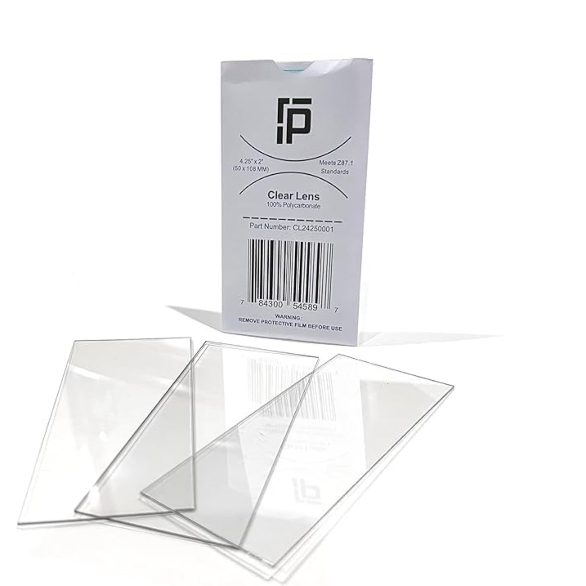 Ridge Products clear welding lens 2x4.25 front view for distortion-free vision.
