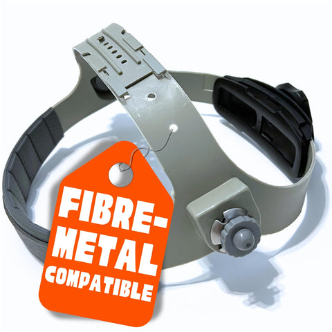 Ridge Products welding helmet headgear replacement, compatible with Fibre Metal and Honeywell hoods, boosts comfort.