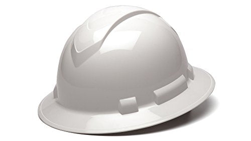 Ridgeline full brim hat white, side view highlighting lightweight design for long shifts.