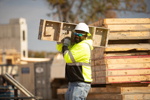 Ridgeline hi-vis color test showing bright visibility features for safety compliance.
