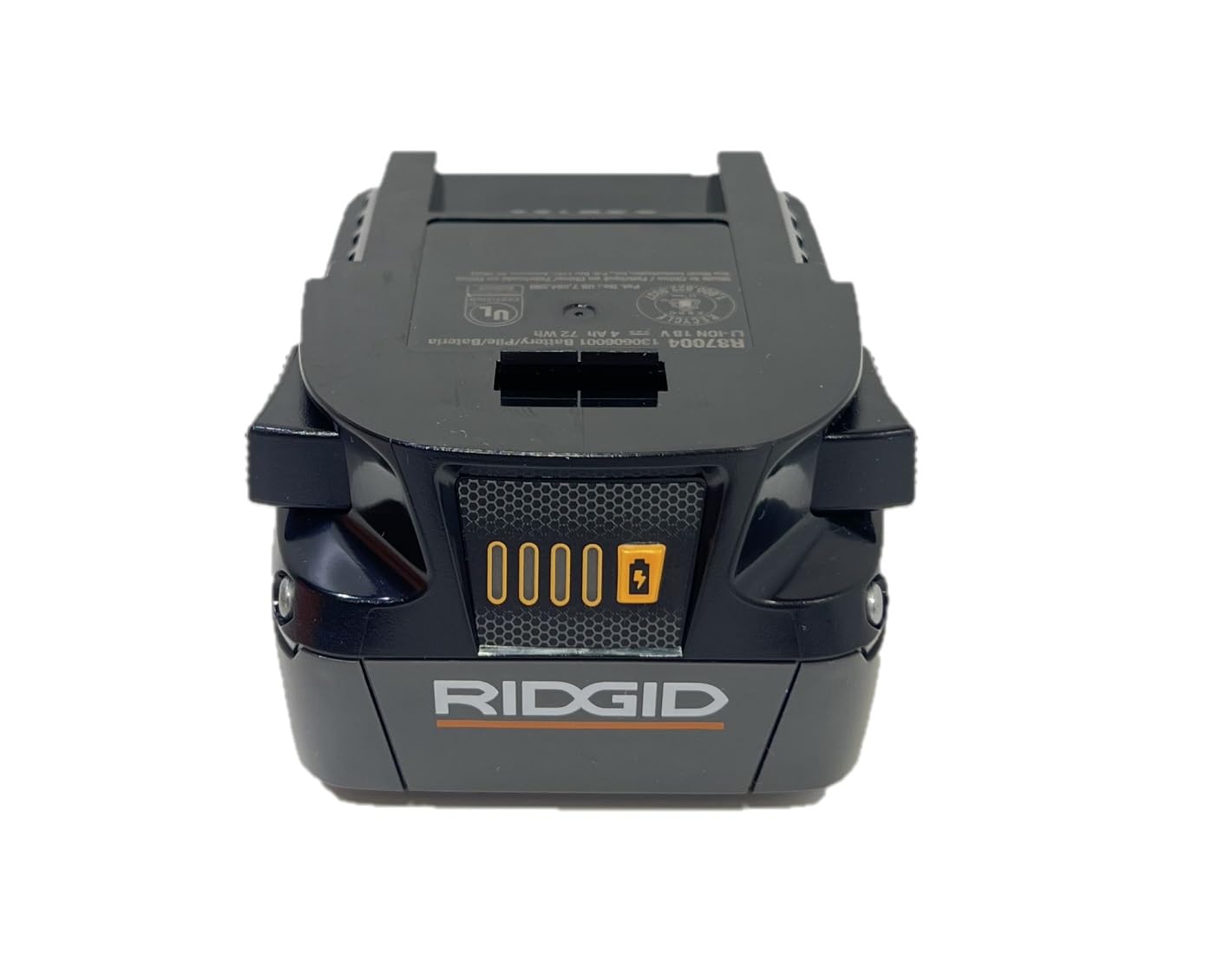 RIDGID 18V 4.0Ah battery dimensions show a small footprint for all-day use.