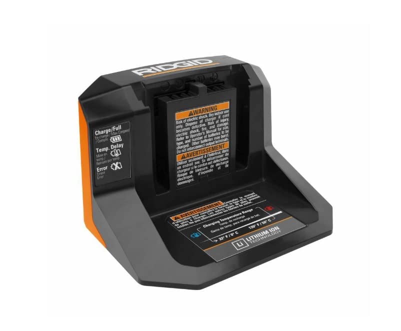 RIDGID 18V 2.0Ah battery with LED indicator charge status.