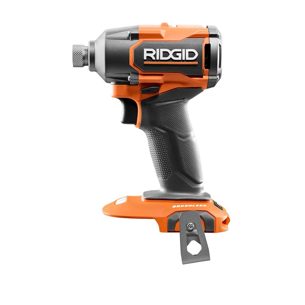 RIDGID 18V brushless impact driver torque detail demonstrates high torque output.