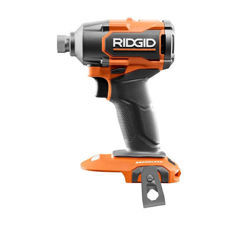 RIDGID 18V brushless impact driver torque detail demonstrates high torque output.