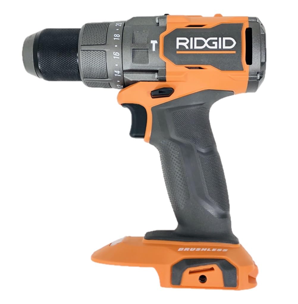 RIDGID 18V brushless hammer drill with 1/2 in. chuck for powerful, reliable drilling.