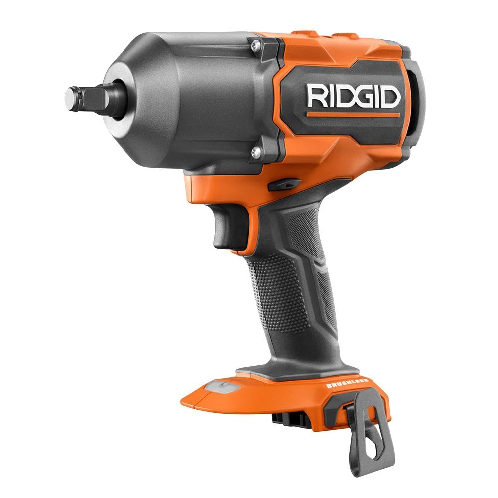RIDGID 18V brushless high-torque impact wrench front angle for heavy-duty bolt work