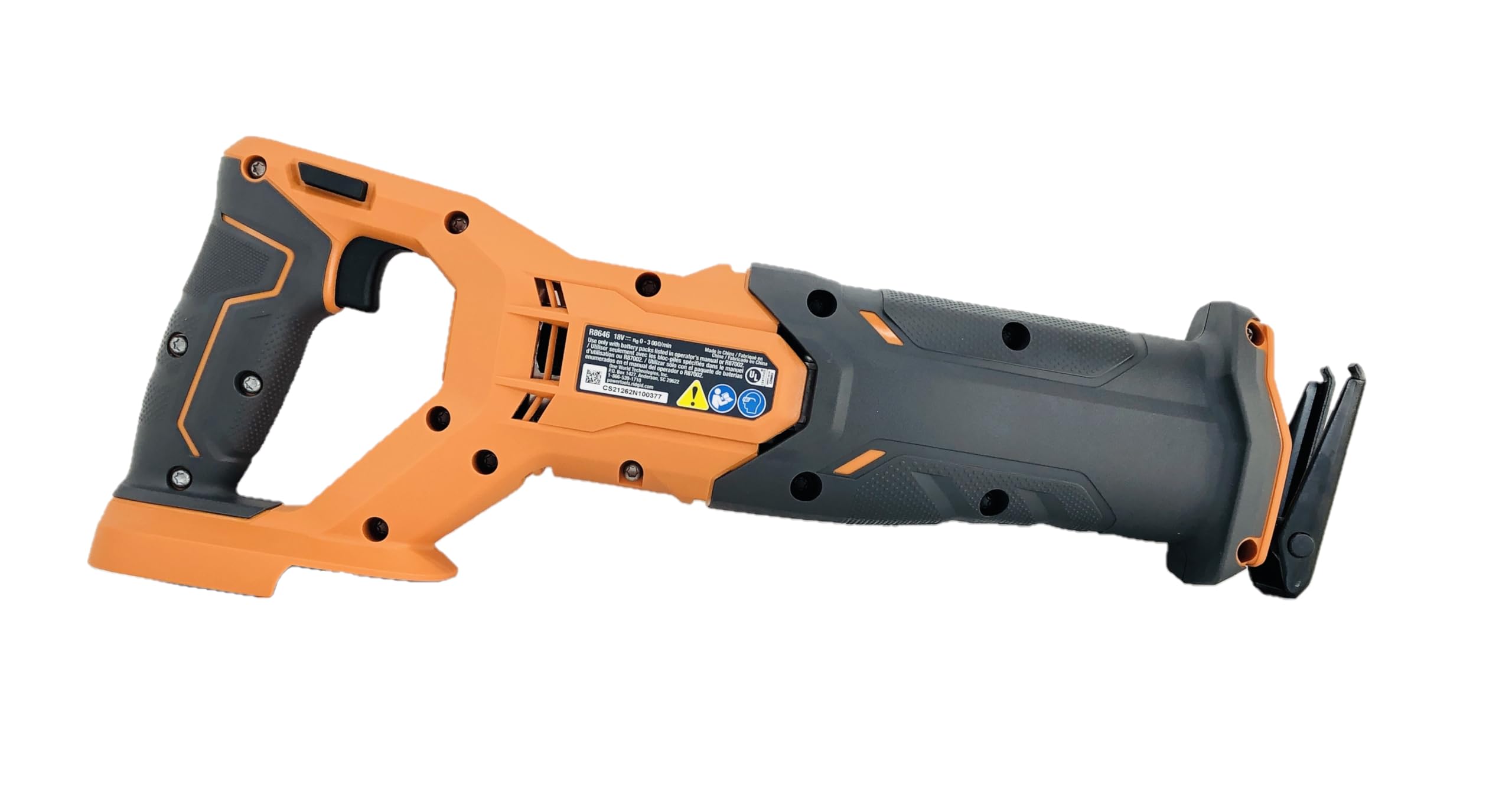 RIDGID saw cutting metal with 3,000 SPM power.