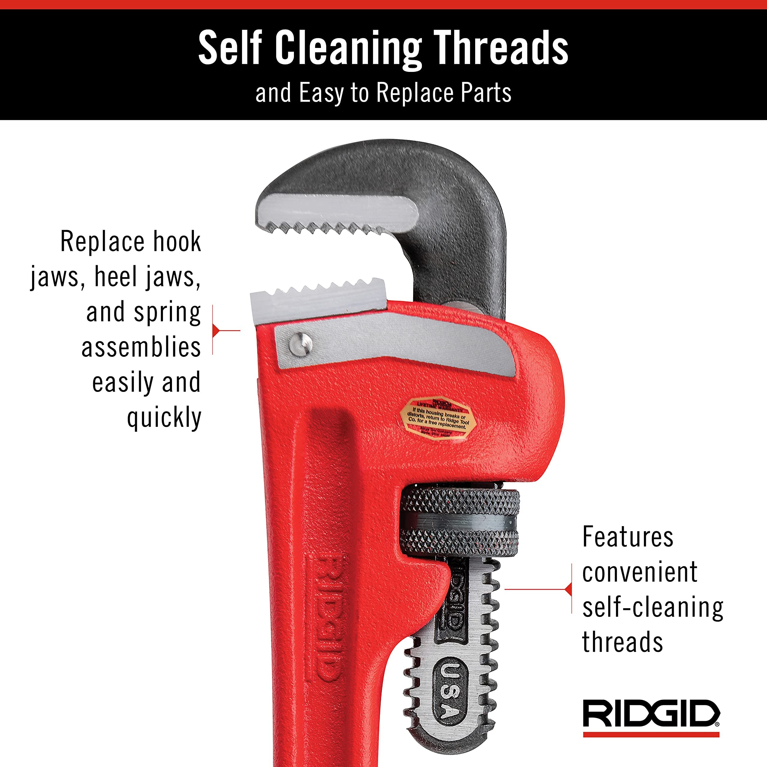 RIDGID 31010 fully floating design improves jaw alignment during turning.