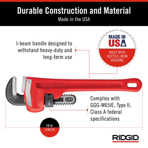 RIDGID 31010 forged hook jaw enables quick adjustments in tight spaces.