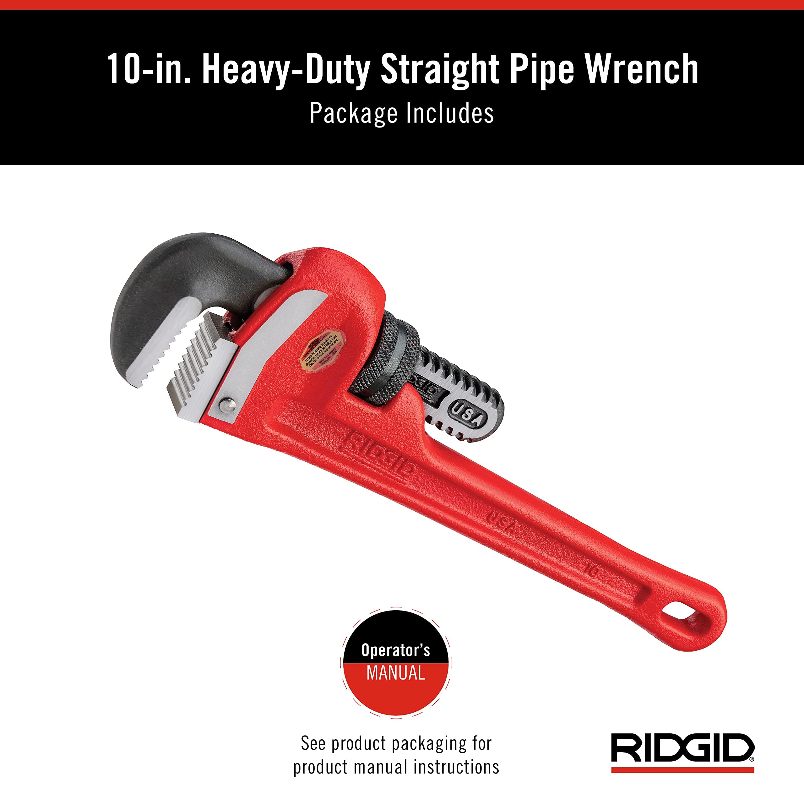 RIDGID 31010 self-cleaning threads keep the wrench ready for use.