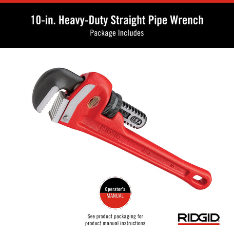 RIDGID 31010 self-cleaning threads keep the wrench ready for use.