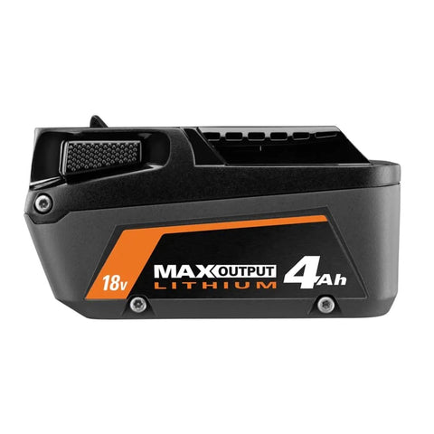 RIDGID AC840040 battery back view, highlights cooling tech for demanding jobs.