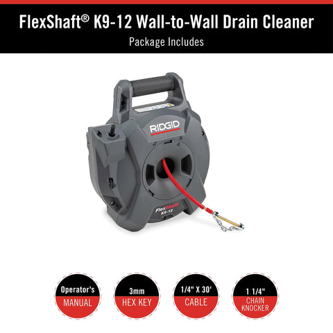 RIDGID K9-12 FlexShaft compatible with plain and carbide chains for versatility.