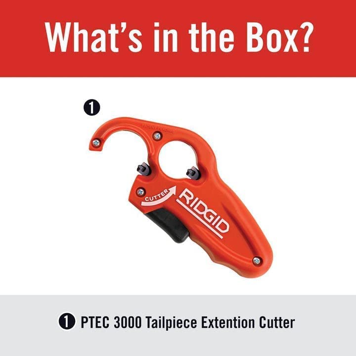 RIDGID PTEC 3000 handles 1-1/2 inch double-flanged tailpieces for tight spaces.