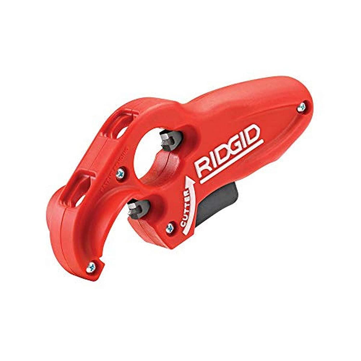 RIDGID PTEC 3000 cutter performs a clean, straight PVC cut.
