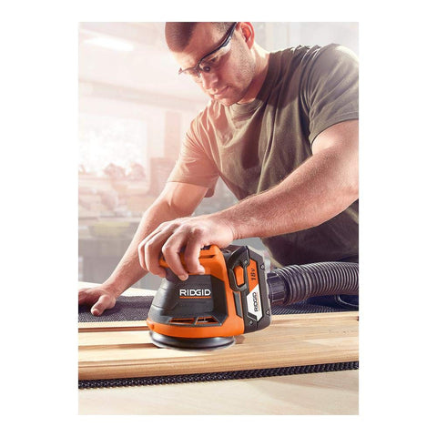 RIDGID R8606B GEN5X soft-start helps prevent gouges during precise sanding.