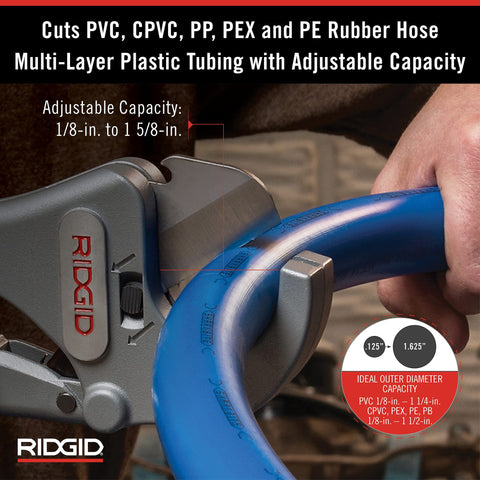 RIDGID RC-1625 burr-less square-cut for clean pipe ends.