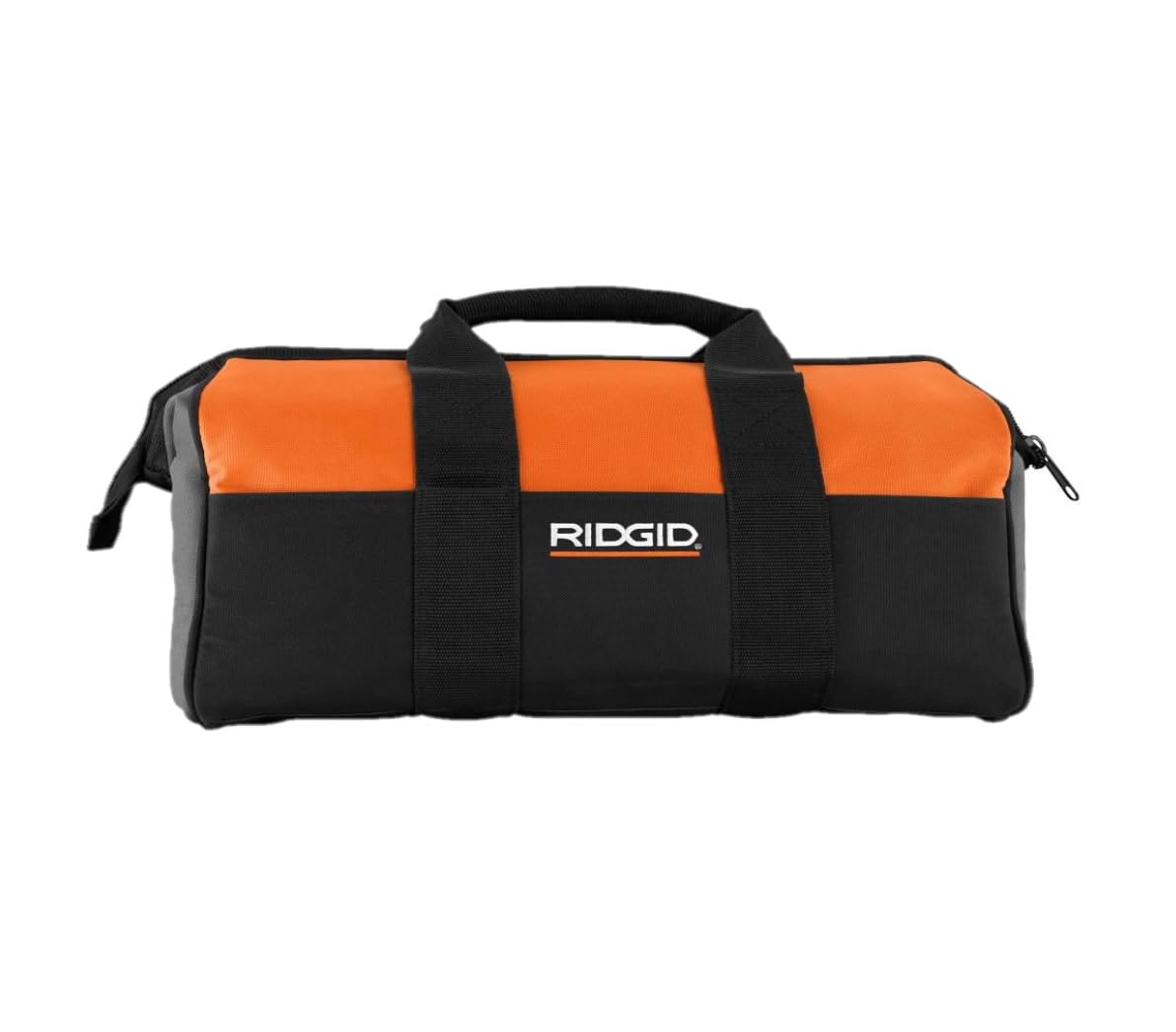 RIDGID reciprocating saw bag front view highlighting compact on-site organizer.