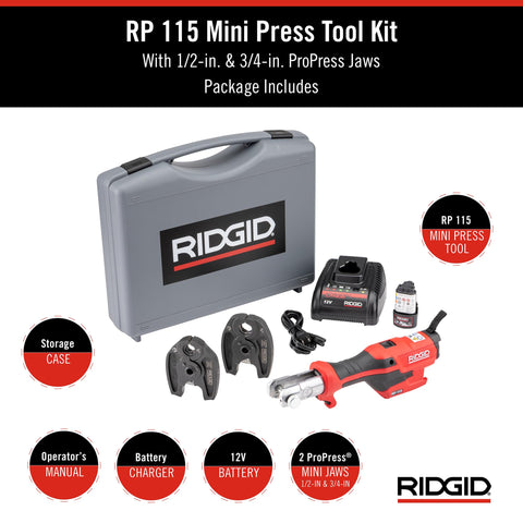 RIDGID RP 115 head swivel at 210 degrees aids overhead work