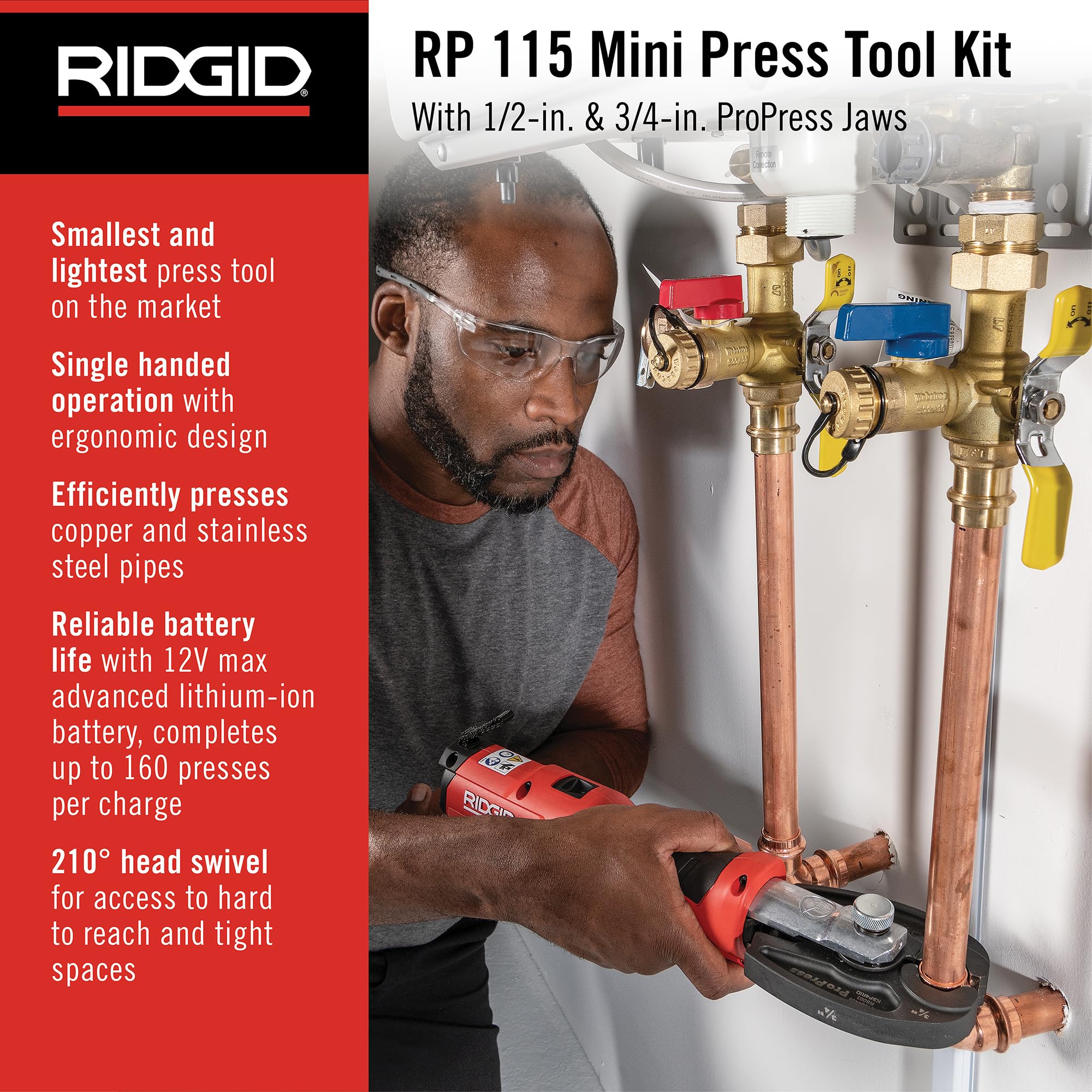 RIDGID RP 115 one-handed operation improves accessibility on residential jobs