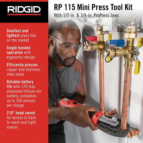 RIDGID RP 115 one-handed operation improves accessibility on residential jobs