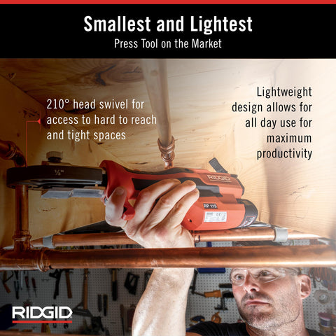 RIDGID RP 115 SlimGrip ergonomic handle enhances balance and comfort