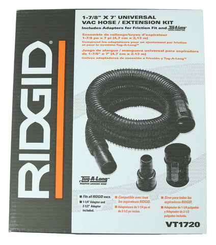 RIDGID Tug-A-Long includes a 1-1/4 inch adapter for versatile connections.