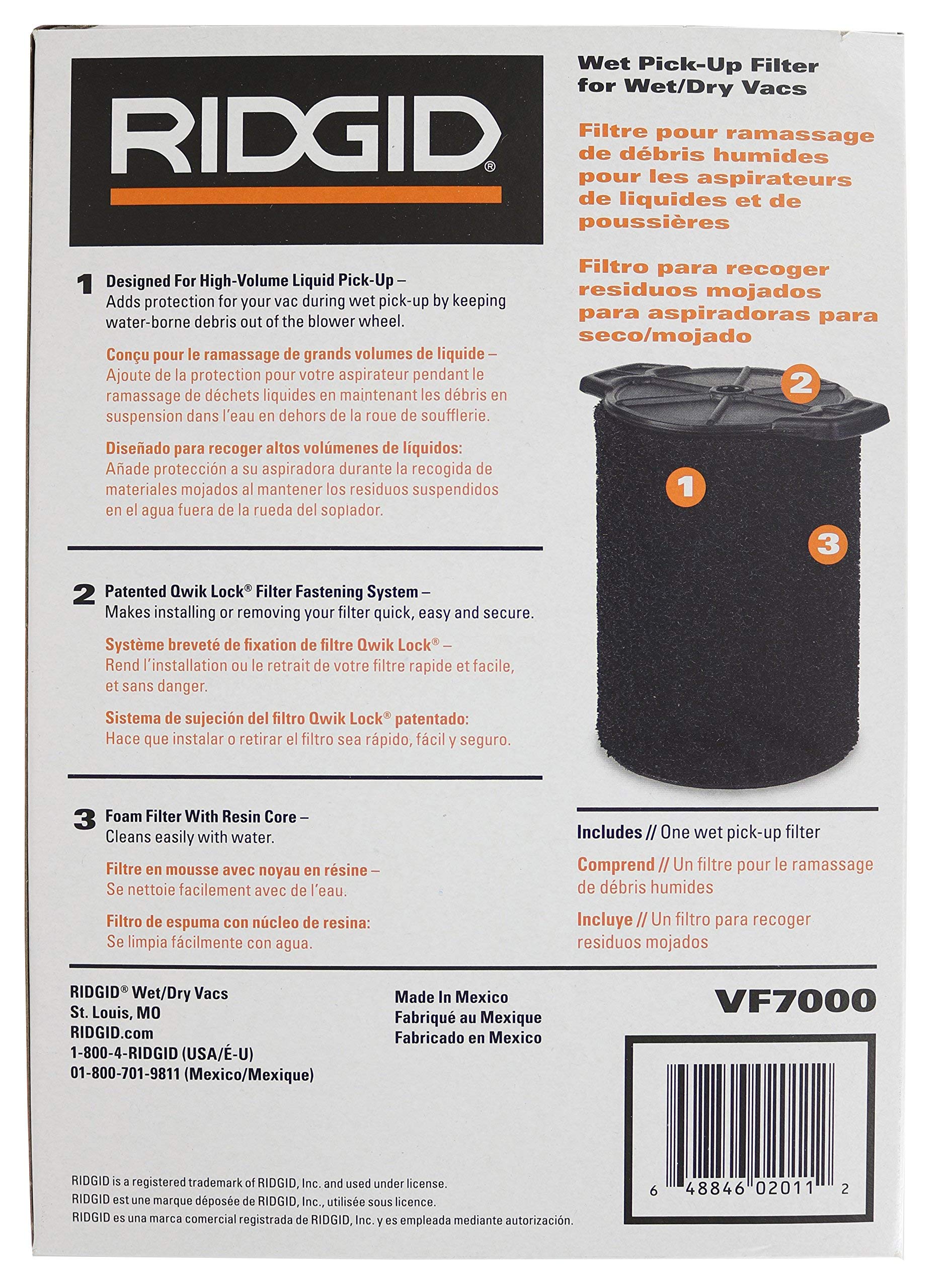 RIDGID VF7000 compatible with 5-20 gallon vacs for versatile cleanup