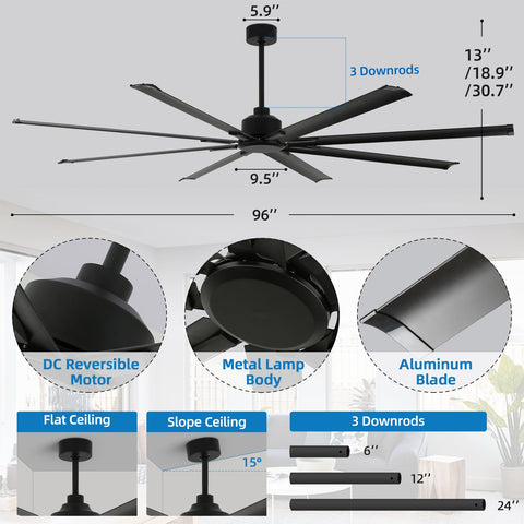 RIENAZA large area fan ideal for porch and garage spaces