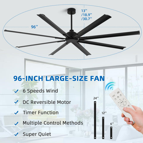 RIENAZA remote control with six speeds for customizable comfort
