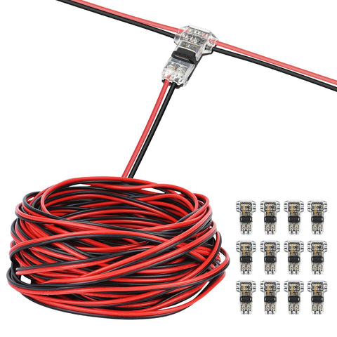 Rifachua LED extension cable 65ft with flexible 22 AWG conductors for easy DIY wiring