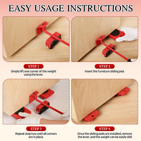 Right-angle support reduces slipping on flat floors during moves.