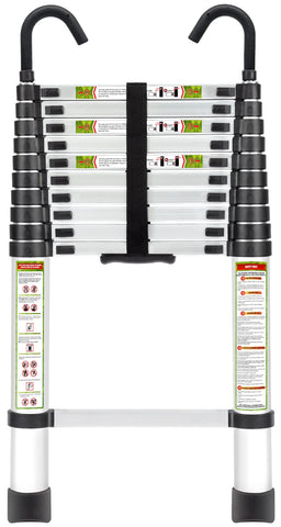 RIKADE extendable ladder top hooks secure the frame for safer indoor use.