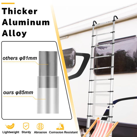 RIKADE ladder folded compactly for storage under bed or in car