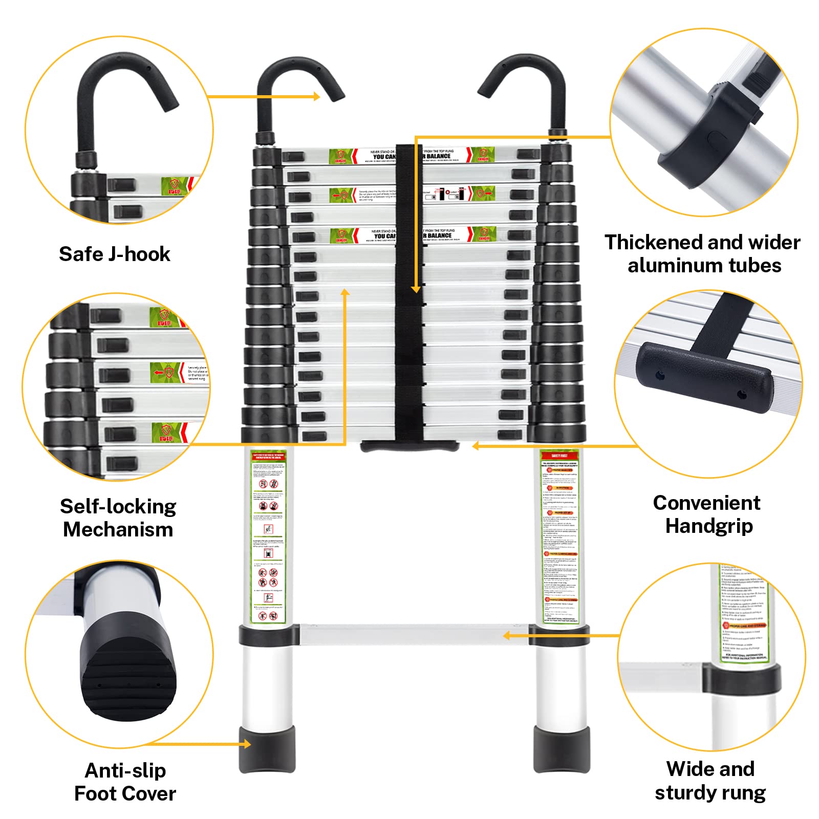 RIKADE ladder non-slip feet grip slippery floors during maintenance