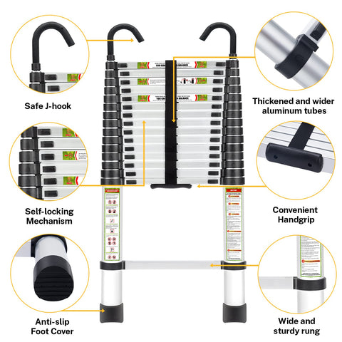 RIKADE ladder non-slip feet grip slippery floors during maintenance