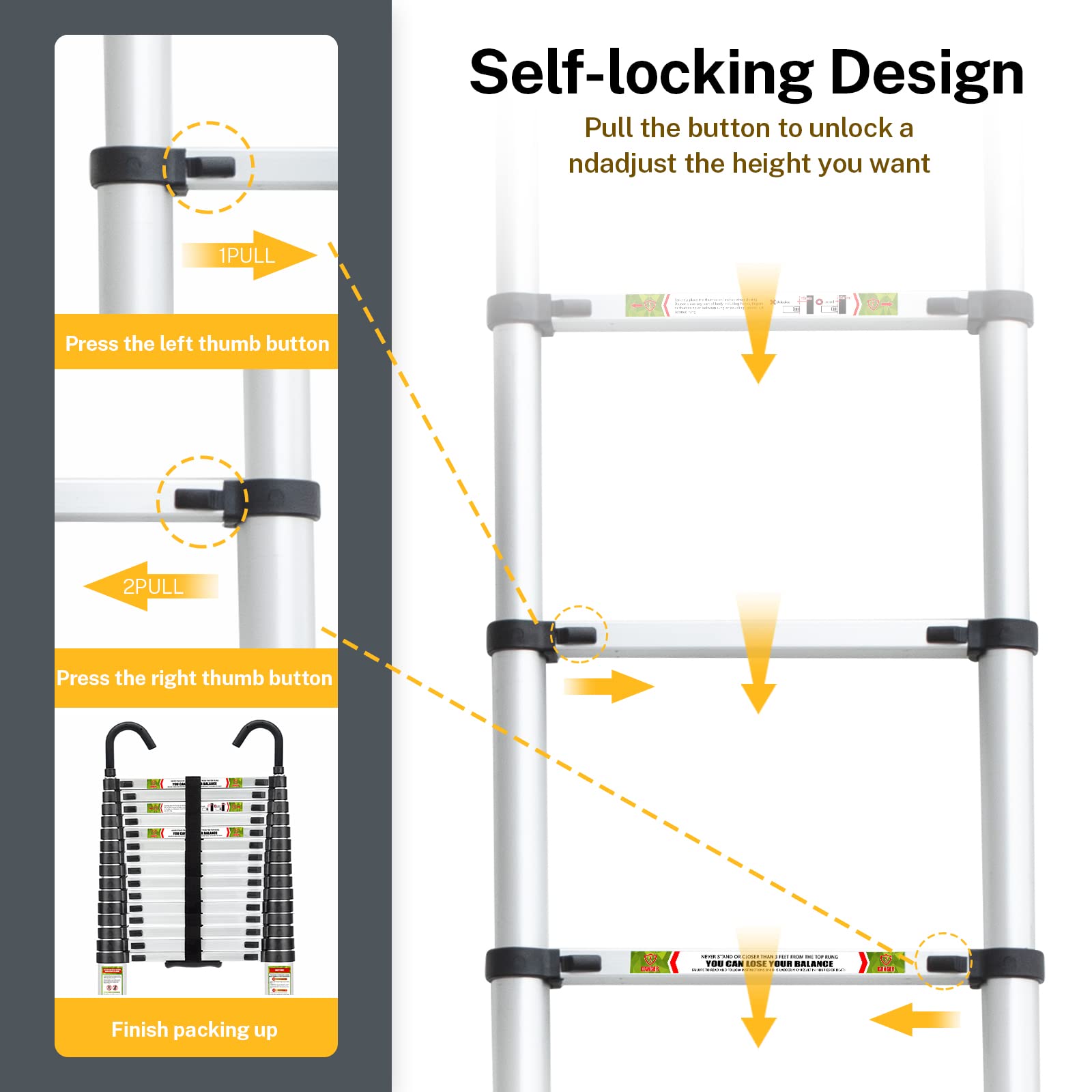 RIKADE ladder portable with bottom handrail for easy carrying