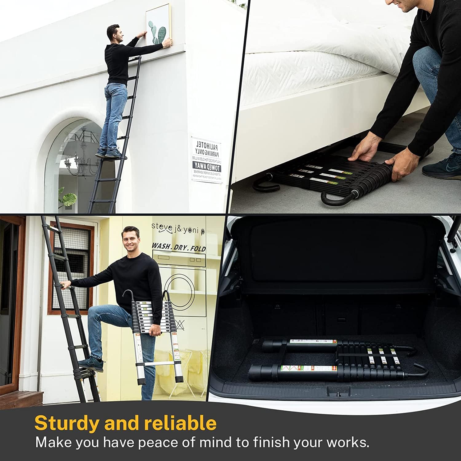 RIKADE ladder with integrated carrying handle for easy transport.
