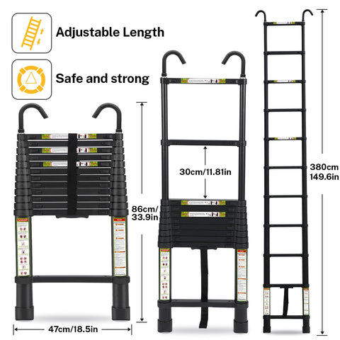 RIKADE ladder features non slip feet for stable outdoor tasks
