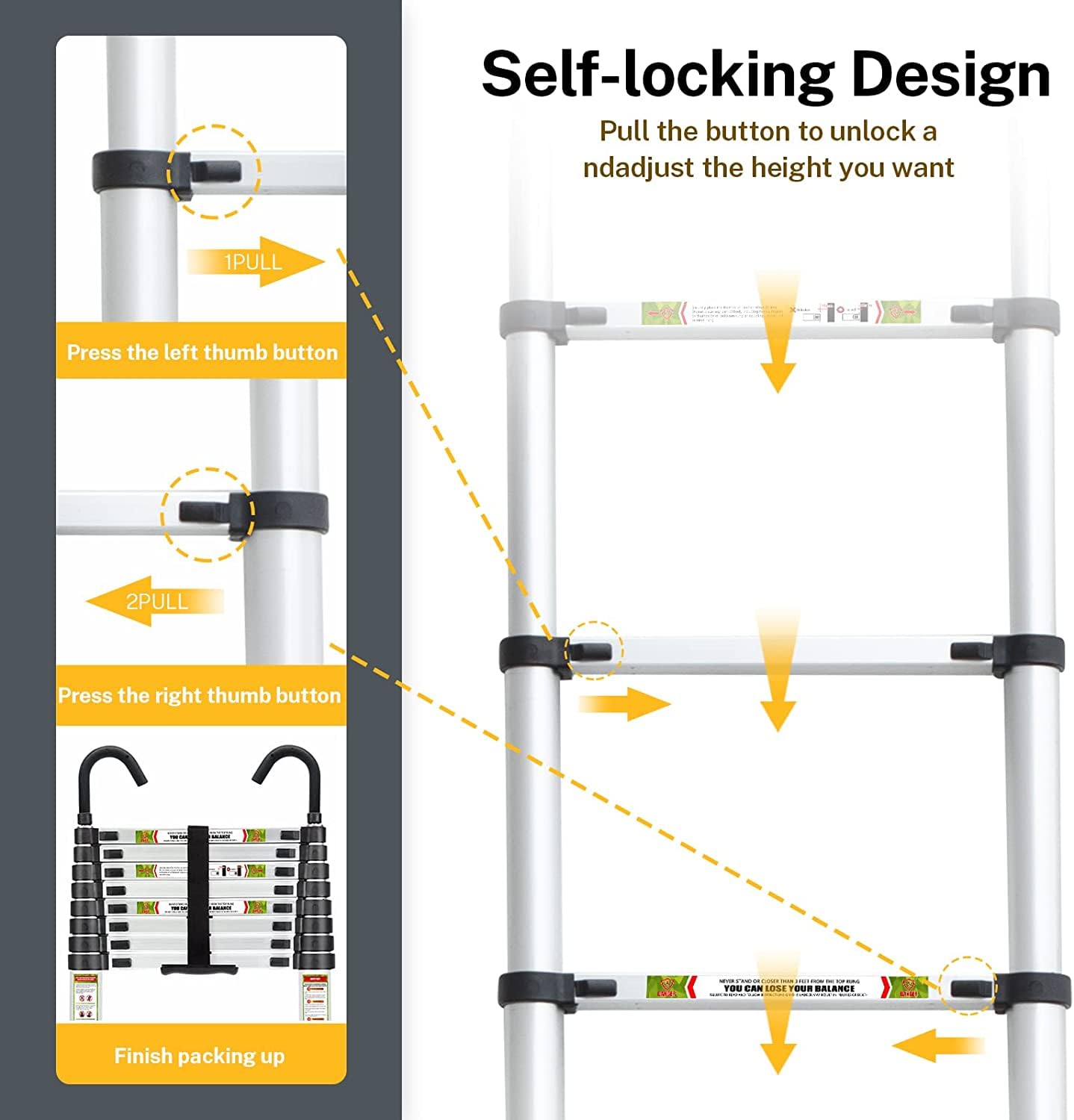 RIKADE ladder compact design fits car trunks and tight storage.
