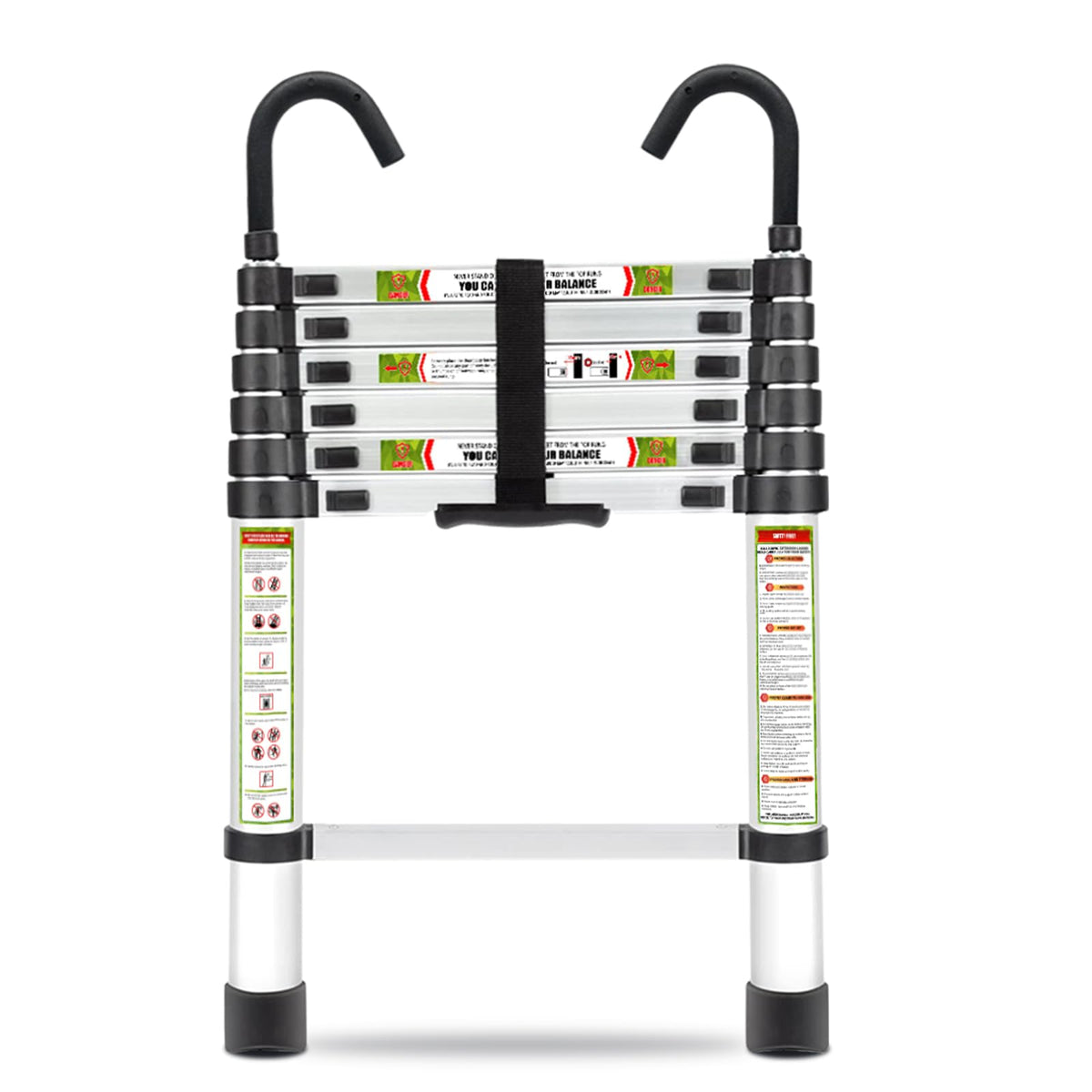 RIKADE Telescopic Ladder shows a stable indoor stance for safe reaching tasks.
